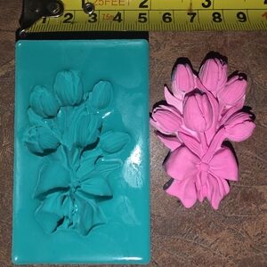 Tulips Flower Baking Mold For Candy, Chocolate Fondant FOOD SAFE Or Resin Clay
